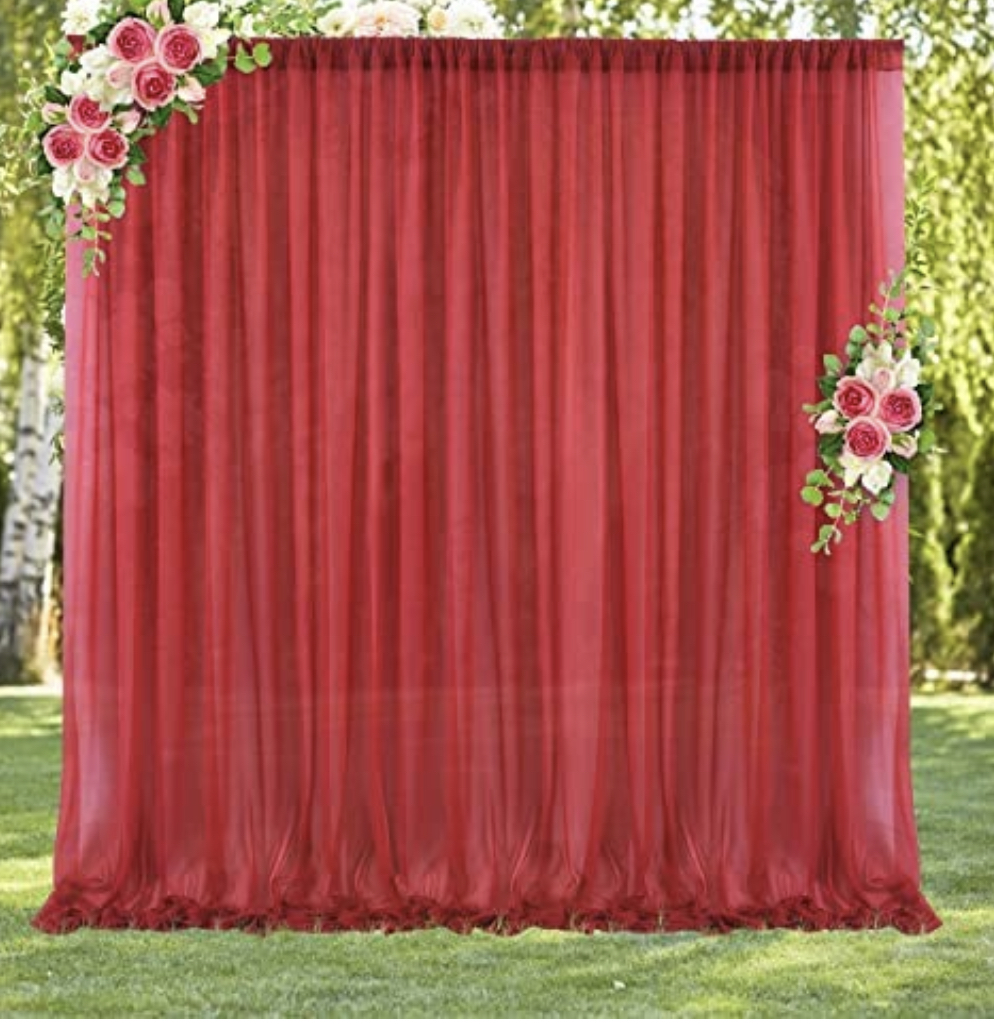 Red Backdrop Curtain 10x7ft - Royal Party Rentals